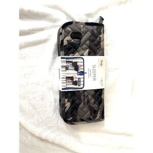 NEW Lug Women's Quilted Sleeper Travel Makeup Brush Holder black gray camouflage